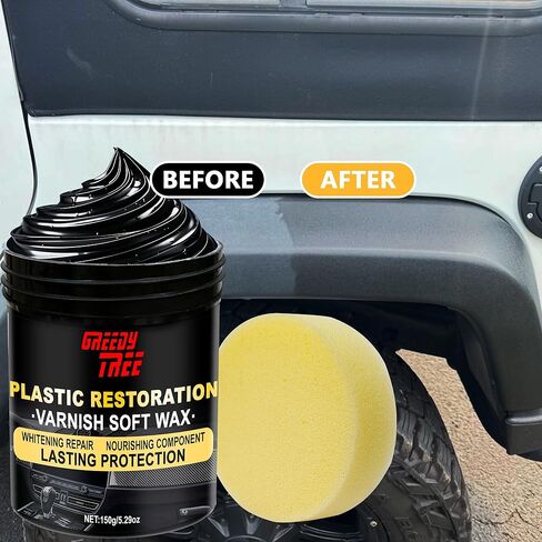 لصق البلاستيك - التجديد العميق للأسطح الباهتة | مرمم تقليم سهل الاستخدام | حماية الأشعة فوق البنفسجية طويلة الأمد ، الانتهاء من الأسود مكثفة | الصيغة غير الدهنية للإطارات ، والبلاستيك المطاطية والخارجية in Kuwait