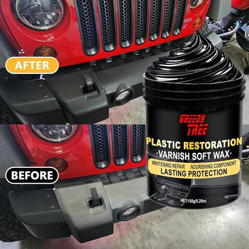 لصق البلاستيك - التجديد العميق للأسطح الباهتة | مرمم تقليم سهل الاستخدام | حماية الأشعة فوق البنفسجية طويلة الأمد ، الانتهاء من الأسود مكثفة | الصيغة غير الدهنية للإطارات ، والبلاستيك المطاطية والخارجية in Kuwait