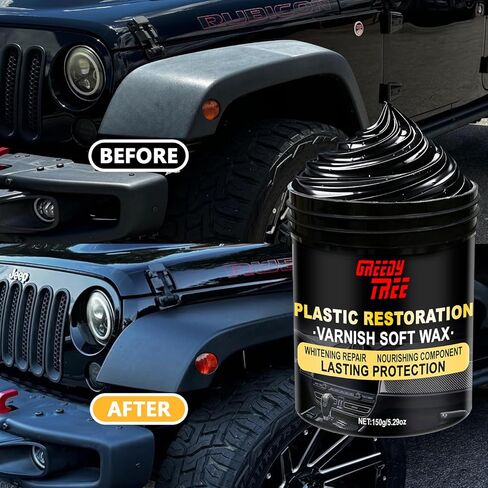 لصق البلاستيك - التجديد العميق للأسطح الباهتة | مرمم تقليم سهل الاستخدام | حماية الأشعة فوق البنفسجية طويلة الأمد ، الانتهاء من الأسود مكثفة | الصيغة غير الدهنية للإطارات ، والبلاستيك المطاطية والخارجية in Kuwait