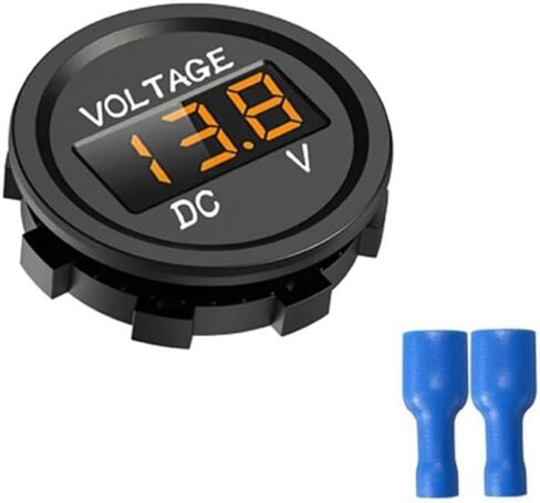 Mini Round Panel Voltmeter ، Light Light DC 12-48V LED Digital Discloy Bettery Better Better Meter Gauge for Car Boat Marine Morecycle Truck (قطعة واحدة) in Kuwait