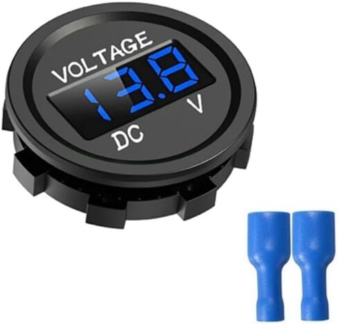 Mini Round Panel Voltmeter ، Light Light DC 12-48V LED Digital Discloy Bettery Better Better Meter Gauge for Car Boat Marine Morecycle Truck (قطعة واحدة) in Kuwait