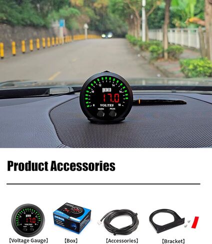 8 ~ 18V Voltmeter Gauge Digital Volt Gauge 12V/24V DC LED مجموعة عداد الجهد مع قوس التثبيت لسيارات سيارة السيارة 2-1/16 "52 ملم in Kuwait