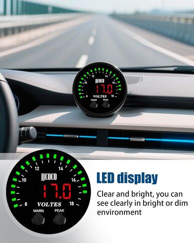 8 ~ 18V Voltmeter Gauge Digital Volt Gauge 12V/24V DC LED مجموعة عداد الجهد مع قوس التثبيت لسيارات سيارة السيارة 2-1/16 "52 ملم in Kuwait