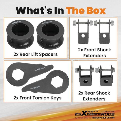 maXpeedingrods 1-3" Front & 2" Rear Leveling Lift Kit for 2000-2006 Chevy Avalanche Tahoe Suburban Yukon Escalade 6-Lug Truck, Front Rear Shock Extenders, Gray in Saudi Arabia