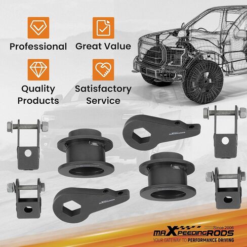 maXpeedingrods 1-3" Front & 2" Rear Leveling Lift Kit for 2000-2006 Chevy Avalanche Tahoe Suburban Yukon Escalade 6-Lug Truck, Front Rear Shock Extenders, Gray in Saudi Arabia