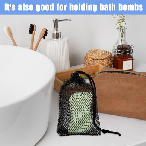6 Pcs Small Mesh Bags, Mesh Drawstring Bags Beach Drawstring Bag Black Pouch for Traveling 6 X 4 Inches Small Net Bag with Cord Lock Closure Durable Nylon Net Pouches for Beach Games in Saudi Arabia