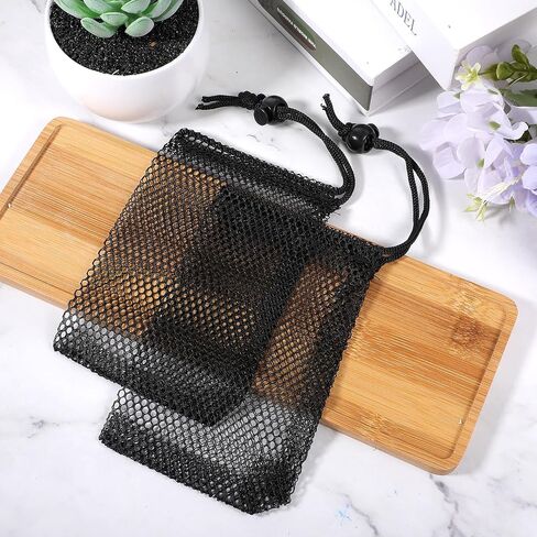 6 Pcs Small Mesh Bags, Mesh Drawstring Bags Beach Drawstring Bag Black Pouch for Traveling 6 X 4 Inches Small Net Bag with Cord Lock Closure Durable Nylon Net Pouches for Beach Games in Saudi Arabia