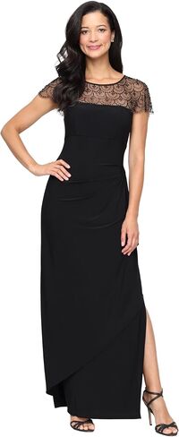 Alex Evenings Women's Long Column Dress with Sweetheart Neck (Petite and Regular) in Saudi Arabia
