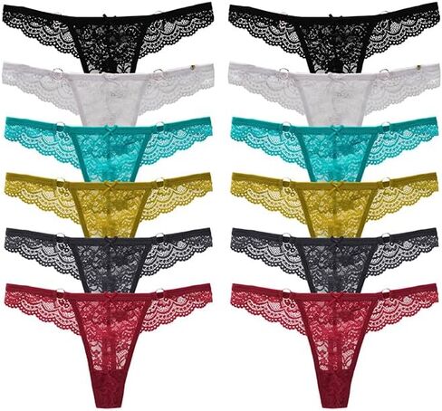 12 Pack Women's Underwear - Sexy Panties for Women Ultra-Thin Low-Rise Loop Lace Underwear Breathable Comfortable Briefs in Saudi Arabia