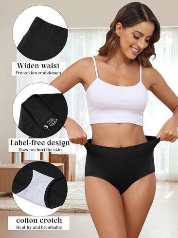 Plus Size High Waist Women's Cotton Underwear Soft Comfortable Panties Stretchy Women's Full Coverage Panties Pcs 0XL-4XL in Saudi Arabia