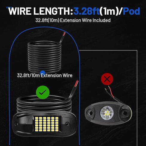 25 Pods 6500k White Rock Lights, IP68 Waterproof 36 LEDs SMD Chips Underglow Kit for Truck Pickup SUV UTV ATV RZR Car Boats in Saudi Arabia