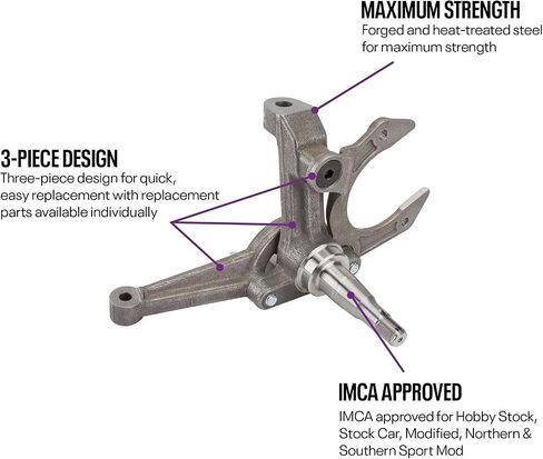 IMCA Approved 1979-Up GM Metric Midsize 3-Piece Spindle Kit, Forged Heat-Treated Steel, Direct OEM Replacement, Quick Replacement Design, Includes Left & Right Spindles in Saudi Arabia