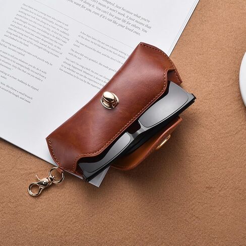 علبة نظارة شمسية جلدية عتيقة ، حالة وقائية محمولة للنظارات للجنسين ، نظارات حقيبة نظاراتها in Kuwait