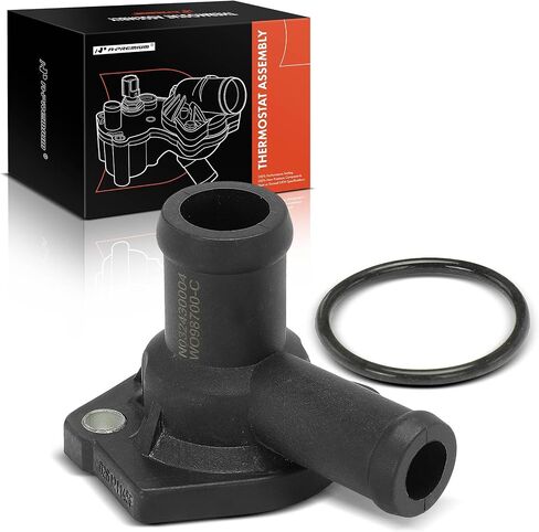 A-Premium Engine Coolant Thermostat Housing Water Outlet [with Seal, 90° Angle] Compatible with Audi & Volkswagen - 80 1988-1990, 90 1988, 4000, Corrado, Quantum, Rabbit, Rabbit Pickup - Rear Side in Saudi Arabia