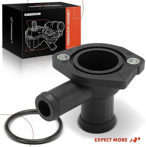 A-Premium Engine Coolant Thermostat Housing Water Outlet [with Seal, 90° Angle] Compatible with Audi & Volkswagen - 80 1988-1990, 90 1988, 4000, Corrado, Quantum, Rabbit, Rabbit Pickup - Rear Side in Saudi Arabia