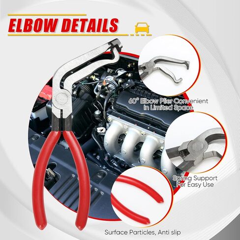 Oiforce Automotive Electrical Disconnecting Pliers,Fuel Injectors and Hose Removal Pliers for Fuel and Vacuum Line Hose Removal; Repair Tools with Non-slip Handles and Carbon Steel Heads; 3 Packs in Saudi Arabia