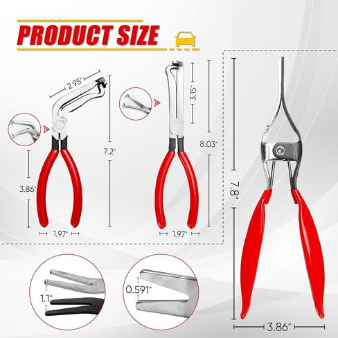 Oiforce Automotive Electrical Disconnecting Pliers,Fuel Injectors and Hose Removal Pliers for Fuel and Vacuum Line Hose Removal; Repair Tools with Non-slip Handles and Carbon Steel Heads; 3 Packs in Saudi Arabia