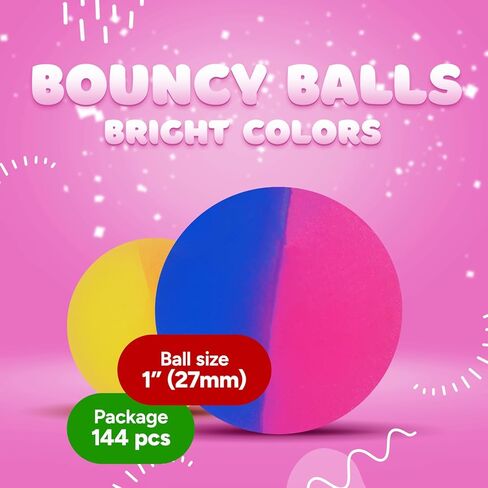 Bouncy Balls - 27mm 1.06" ICY Bounce Balls Bulk - Colorful High Bouncing Balls for Party Favors and Party Bag Filler - Vending Machine Toys for Kids in Kuwait