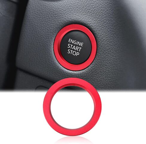 حلقة غطاء مقبض تبديل وضع القيادة من auovo متوافقة مع ملحقات Toyota Tundra 2022-2024 Sequoia Volume Knob Ring من سبائك الألومنيوم غطاء مقبض وحدة التحكم المركزية (شاشة 8 بوصة) (مجموعة قطعتين، أحمر) in Saudi Arabia