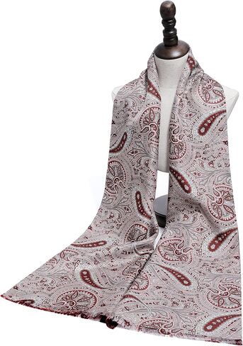 100 ٪ وشاح الحرير التوت للرجال - الفخامة 14 Momme Twill Silk Sclves for Men 10'x63 '' ' in Kuwait