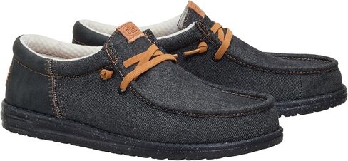 HEYDUDE Wally Funk Denim Men's Slip-On Casual Loafers | Lightweight Comfortable Shoes for Everyday Wear in Saudi Arabia