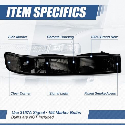 مصابيح مصنع المصد الأمامية الأمامية متوافقة مع Chevy Express GMC Savana 1500 2500 3500 4500 2003-2024 ، سائق وراكب ، عدسة مدخنة صافية in Kuwait
