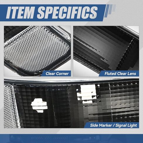 Factory Style Front Bumper Lights Compatible with Chevy Express GMC Savana 1500 2500 3500 4500 2003-2024, Driver and Passenger Side, Smoked Lens Clear Corner in Saudi Arabia