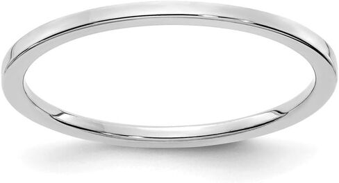 Solid 10K White Gold 1.2mm Flat Stackable Band Thin Wedding Anniversary Ring in Saudi Arabia