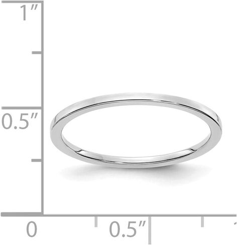 Solid 10K White Gold 1.2mm Flat Stackable Band Thin Wedding Anniversary Ring in Saudi Arabia