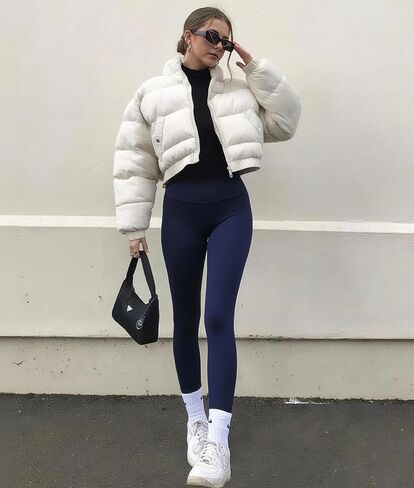 NEW YOUNG Thick Fleece Lined Leggings Women Tummy Control High Waisted Winter Thermal Warm Soft Yoga Pants in Kuwait