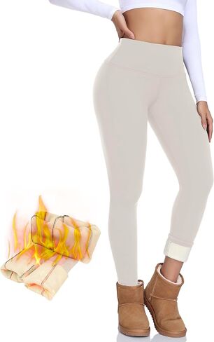 NEW YOUNG Thick Fleece Lined Leggings Women Tummy Control High Waisted Winter Thermal Warm Soft Yoga Pants in Saudi Arabia