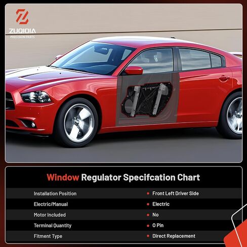 منظم نافذة طاقة الركاب الأمامي الأيمن متوافق مع Dodge Charger Chrysler 300 2011-2021 ، استبدل# 68103996AA ، 68103996AB (بدون محرك) in Saudi Arabia