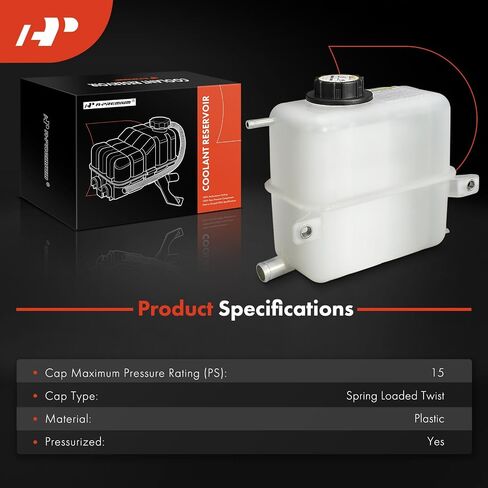 A-Premium Engine Coolant Overflow Recovery Reservoir Tank [with 2 Hose Connections] Compatible with Ford F-250 1995-1996, F-250 HD 1997, F-350/F-Super Duty 1995-1997, 7.3L - Front Side in Saudi Arabia