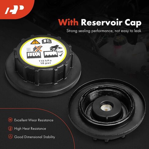 A-Premium Engine Coolant Overflow Recovery Reservoir Tank [with 2 Hose Connections] Compatible with Ford F-250 1995-1996, F-250 HD 1997, F-350/F-Super Duty 1995-1997, 7.3L - Front Side in Saudi Arabia