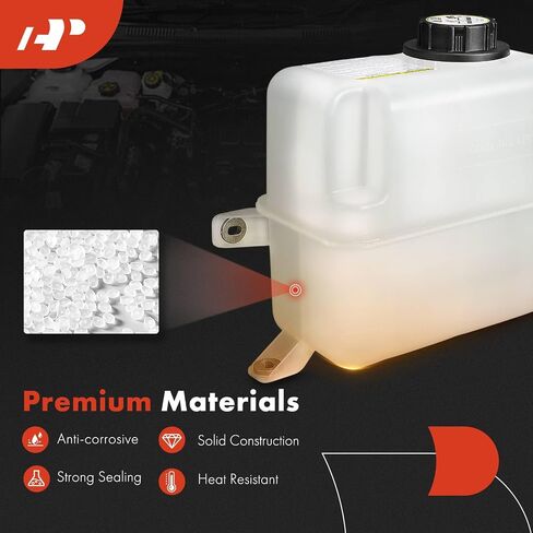 A-Premium Engine Coolant Overflow Recovery Reservoir Tank [with 2 Hose Connections] Compatible with Ford F-250 1995-1996, F-250 HD 1997, F-350/F-Super Duty 1995-1997, 7.3L - Front Side in Saudi Arabia