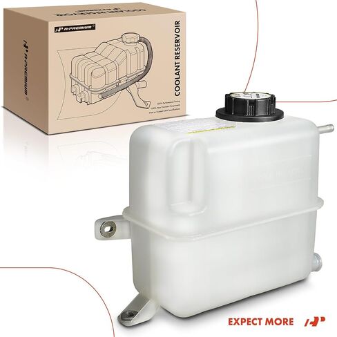 A-Premium Engine Coolant Overflow Recovery Reservoir Tank [with 2 Hose Connections] Compatible with Ford F-250 1995-1996, F-250 HD 1997, F-350/F-Super Duty 1995-1997, 7.3L - Front Side in Saudi Arabia