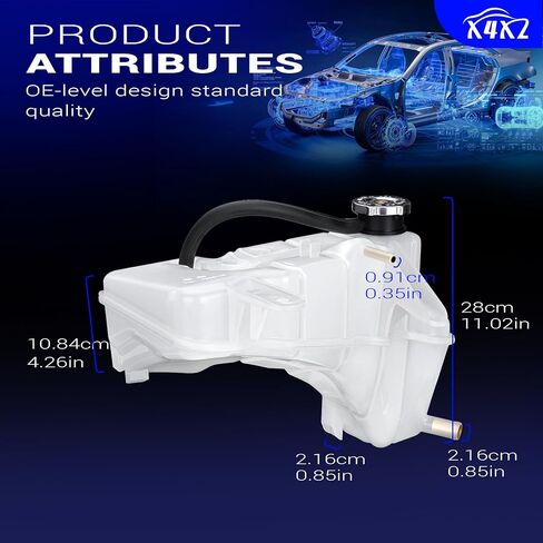 603-056 Coolant Overflow Reservoir Tank with Cap For 2005-2010 Chrysler 300/Dodge Magnum,Charger,Challenger Replaces# 4596466AF 4596466 in Saudi Arabia