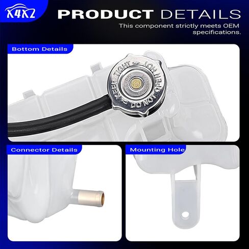 603-056 Coolant Overflow Reservoir Tank with Cap For 2005-2010 Chrysler 300/Dodge Magnum,Charger,Challenger Replaces# 4596466AF 4596466 in Saudi Arabia