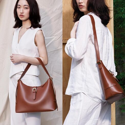 SUNLIGHT LEAVES Vintage Vegan Leather Hobo Bag For Women Shoulder Purse Crossbody Satchel Under Arm Lady Handbag in Kuwait
