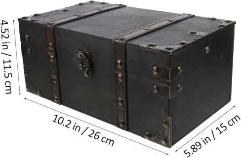 Luxshiny Vintage Treasure Chest Jewelry Jewelry Jewelry Box Box Retro Organizer للمجوهرات والذكريات ديكور جمالي أنيقة لاستخدام سطح المكتب in Kuwait