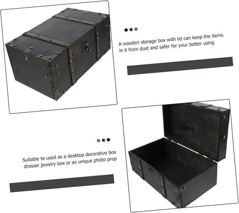 Luxshiny Vintage Treasure Chest Jewelry Jewelry Jewelry Box Box Retro Organizer للمجوهرات والذكريات ديكور جمالي أنيقة لاستخدام سطح المكتب in Kuwait