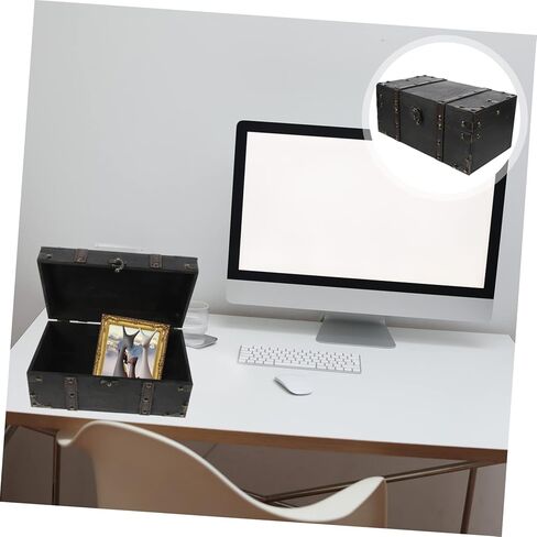 Luxshiny Vintage Treasure Chest Jewelry Jewelry Jewelry Box Box Retro Organizer للمجوهرات والذكريات ديكور جمالي أنيقة لاستخدام سطح المكتب in Kuwait