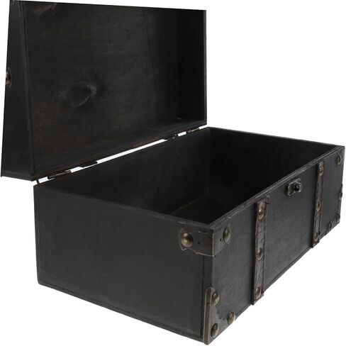 Vintage Treasure Chest Decorative Jewelry Storage Case with Latch Lock Retro Keepsake Box for and Home Decor Classic Wood Trinket Organizer in Saudi Arabia