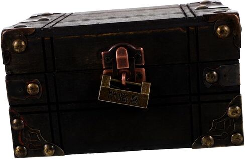 VALICLUD Vintage Wooden Trinket Chest Storage Box for Jewelry and Keepsakes Elegant Decorative Organizer for Bedroom Living Room and Shop Classic Design with Structure in Saudi Arabia