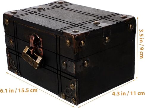 VALICLUD Vintage Wooden Trinket Chest Storage Box for Jewelry and Keepsakes Elegant Decorative Organizer for Bedroom Living Room and Shop Classic Design with Structure in Saudi Arabia