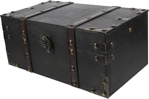 Cabilock Vintage Treasure Chest Box Box Retro تصميم خفيف الوزن مع قفل مزلاج لتنظيم المجوهرات إعطاء الدعائم التصوير الفوتوغرافي الكلاسيكية in Saudi Arabia