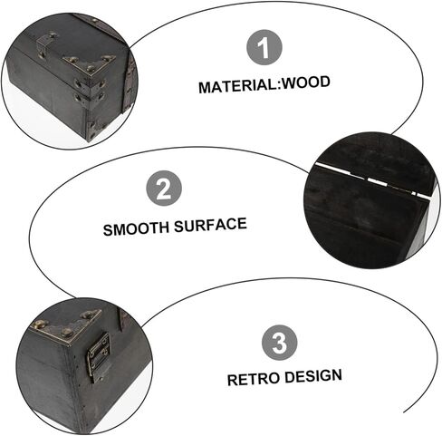Cabilock Vintage Treasure Chest Box Box Retro تصميم خفيف الوزن مع قفل مزلاج لتنظيم المجوهرات إعطاء الدعائم التصوير الفوتوغرافي الكلاسيكية in Saudi Arabia