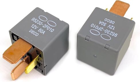 2-Pack 95230-2P010 Relay 12V 50A 4-Pin SPST - Compatible with Hyundai Santa Fe/Kia Sorento (2014-2020) - Fixes Fuel Pump, Cooling Fan & P0230/P0699 Errors in Saudi Arabia