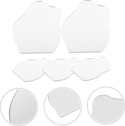 DOITOOL 5pcs Squiggle Mirror DIY Decor Mirror Irregular Acrylic Wall Hanging for Home in Saudi Arabia
