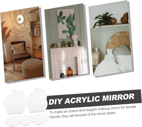 DOITOOL 5pcs Squiggle Mirror DIY Decor Mirror Irregular Acrylic Wall Hanging for Home in Saudi Arabia